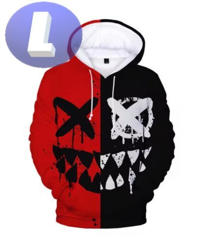 フード付き 〇×パーカー 赤黒 L トレーナー アウター 防寒 n726-1拍卖