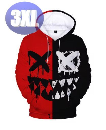 フード付き 〇×パーカー 赤黒 3XL トレーナー アウター 防寒 n726-1拍卖