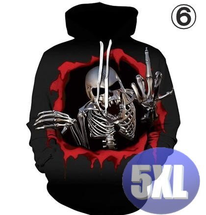 フード付き ドクロパーカー カラー6 5XL トレーナー アウター 防寒 n716拍卖