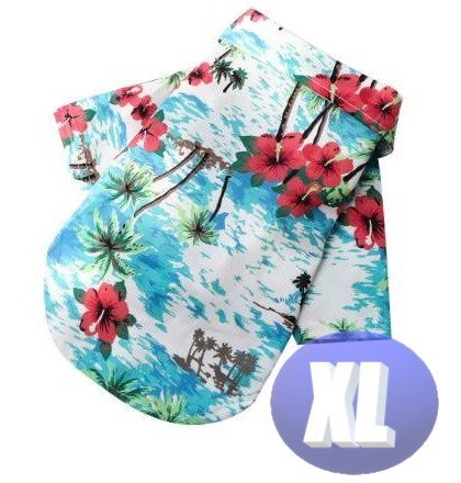 ドッグウェア アロハ 春夏 カラーE XLサイズ 犬服 中型犬 袖なし 通気性 柔らか 洋服 可愛い n995拍卖