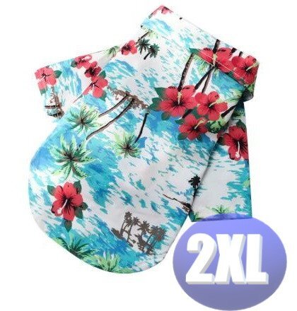 ドッグウェア アロハ 春夏 カラーE 2XLサイズ 犬服 中型犬 袖なし 通気性 柔らか 洋服 可愛い n995拍卖