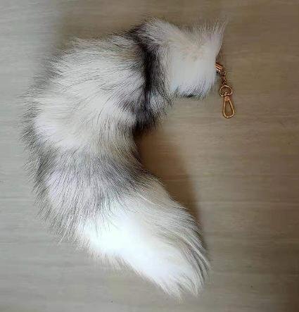もふもふ フォックステール カラーB 100%キツネ 毛皮 リアルファー キーホルダー チャーム 狐 きつね 尻尾 しっぽ拍卖