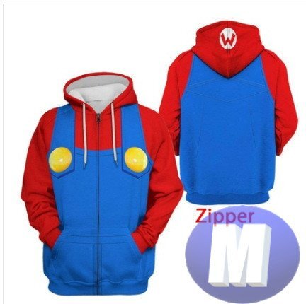 フード付き ゲームキャラパーカー ジップアップ M トレーナー アウター 防寒 赤 双子兄 n711拍卖