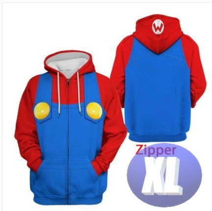 フード付き ゲームキャラパーカー ジップアップ XL トレーナー アウター 防寒 赤 双子兄 n711拍卖