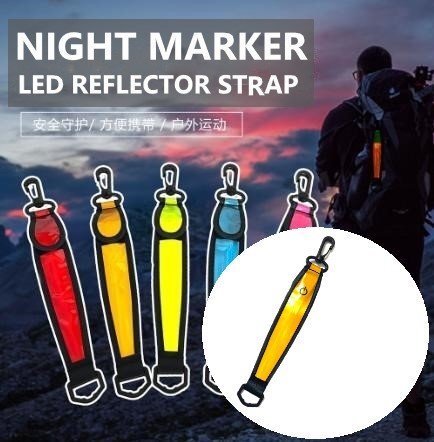 充電式 リフレクターオレンジ LED ライト セーフティーライト 自転車 夜間 通勤 通学 散歩 光る タグ マーカー拍卖