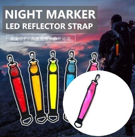 充電式 リフレクター ピンク LED ライト セーフティーライト 自転車 夜間 通勤 通学 散歩 光る タグ マーカー拍卖