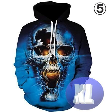 フード付き ドクロパーカー カラー5 XL トレーナー アウター 防寒 n716拍卖