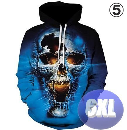 フード付き ドクロパーカー カラー5 6XL トレーナー アウター 防寒 n716拍卖