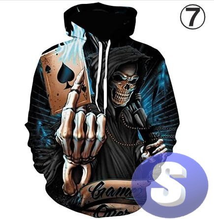 フード付き ドクロパーカー カラー7 S トレーナー アウター 防寒 n712拍卖