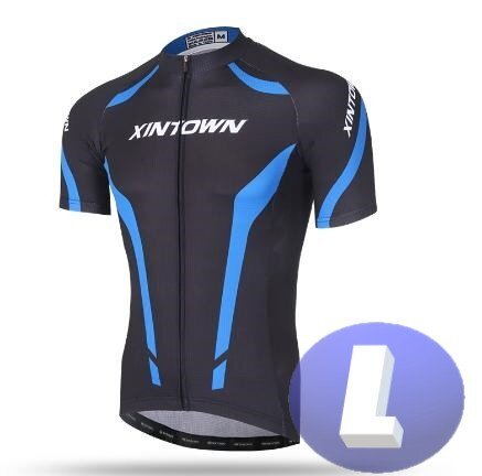 XINTOWN サイクリングウェア 半袖 Lサイズ 自転車 ウェア サイクルジャージ 吸汗速乾防寒 新品 インポート品【n609-bl】拍卖