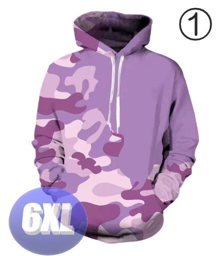 フード付き 迷彩パーカー カモフラ パープル 6XL トレーナー アウター 防寒 n721拍卖
