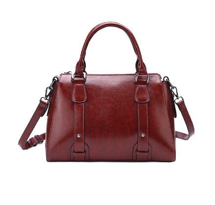 高品質 牛皮 ハンドバッグ ショルダーバッグ ライトレッド レディース 女性 【n410】拍卖