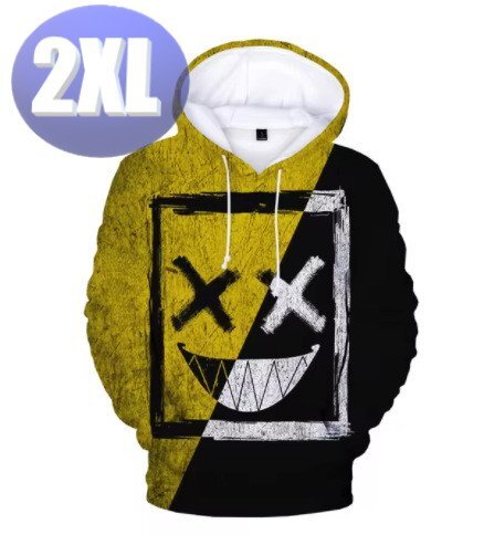 フード付き 〇×パーカー 黄黒 2XL トレーナー アウター 防寒 n726-5拍卖