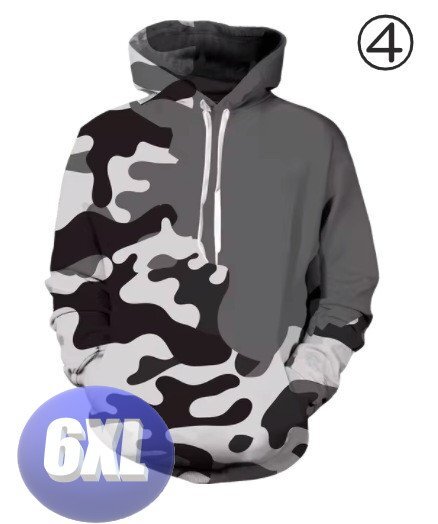 フード付き 迷彩パーカー カモフラ グレー 6XL トレーナー アウター 防寒 n721拍卖