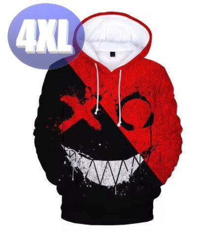 フード付き 〇×パーカー 赤黒 4XL トレーナー アウター 防寒 n726-6拍卖