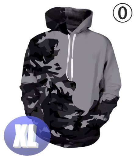 フード付き 迷彩パーカー カモフラ ブラック XL トレーナー アウター 防寒 n721拍卖