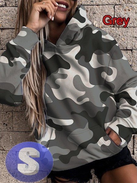 フード付き 迷彩 カモフラパーカー グレー S トレーナー アウター 防寒 n712拍卖