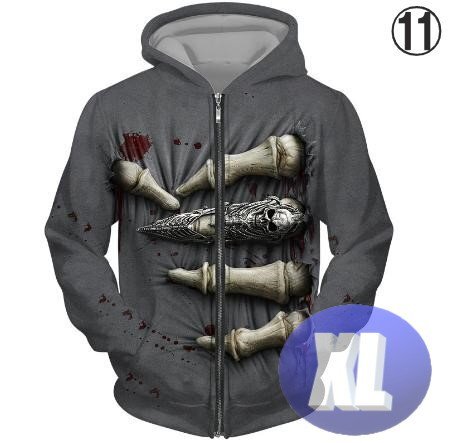 フード付き ドクロパーカー ジップアップ カラー11 XL トレーナー アウター 防寒 n717拍卖