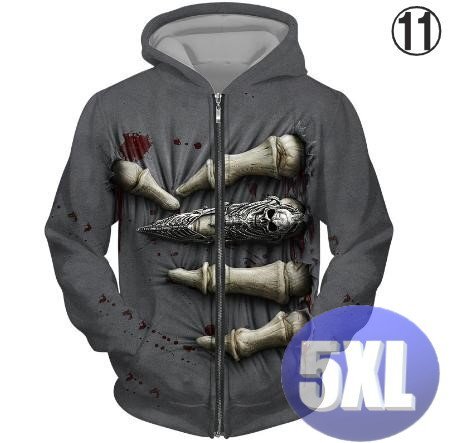 フード付き ドクロパーカー ジップアップ カラー11 5XL トレーナー アウター 防寒 n717拍卖