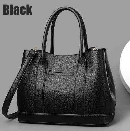高品質 レザー調 ハンドバッグ ブラック 女性 ショルダーバッグ【n401】拍卖