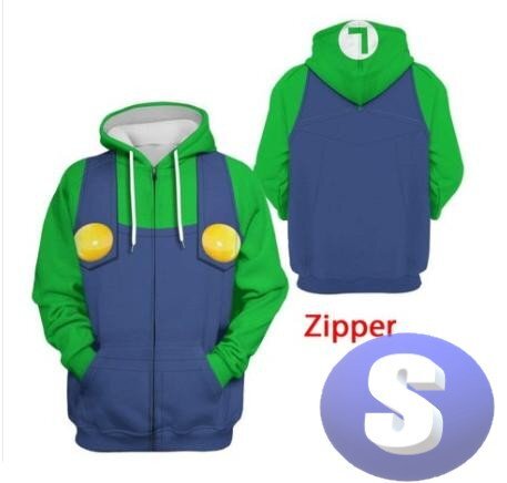 フード付き ゲームキャラパーカー ジップアップ S トレーナー アウター 防寒 緑 双子弟 n711拍卖
