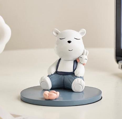 のほほん シロクマ お座り スマホスタンド 白熊ベアー オブジェ インテリア n942-B拍卖