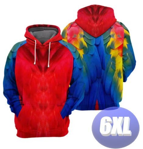 フード付き アニマルパーカー オウム 6XL トレーナー アウター 防寒 n714拍卖