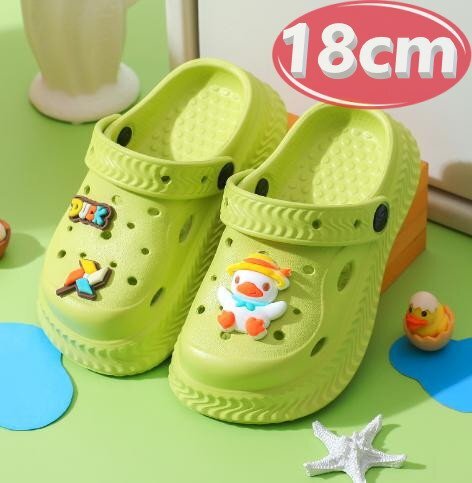 サンダル キッズ アヒル グリーン 18㎝ 夏 海 リゾート n762拍卖