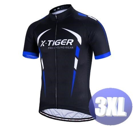 x-tiger サイクリングウェア 半袖 3XLサイズ 自転車 ウェア サイクルジャージ 吸汗速乾防寒 新品 インポート品【n604-bl】拍卖