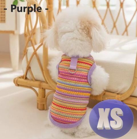 ドッグウェア 春夏 パープル XSサイズ 犬服 小型犬 中型犬 袖なし 通気性 柔らか 洋服 可愛い n993拍卖