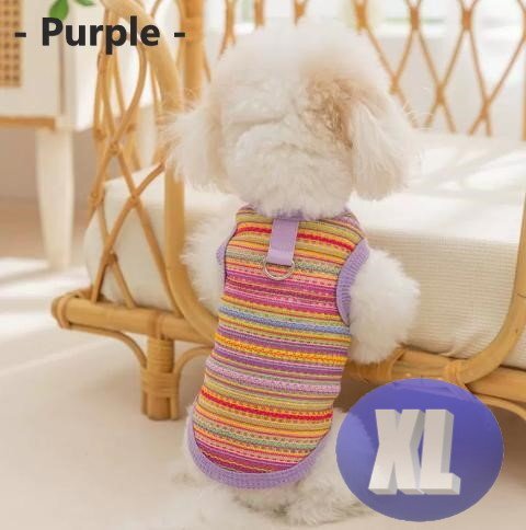 ドッグウェア 春夏 パープル XLサイズ 犬服 小型犬 中型犬 袖なし 通気性 柔らか 洋服 可愛い n993拍卖