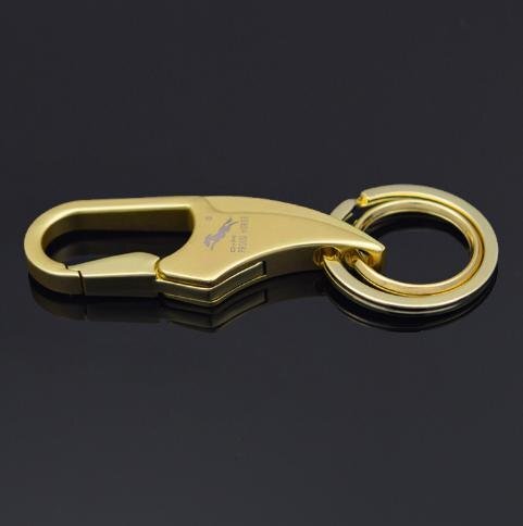 カラビナ 付き キーホルダー ゴールド キーリング キーフック おしゃれ ビジネス 普段使い ☆n354拍卖