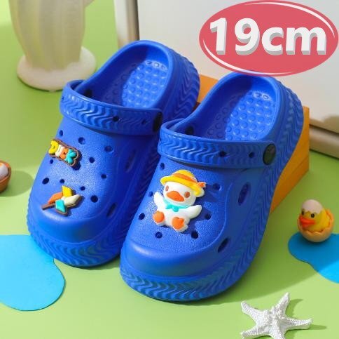 サンダル キッズ アヒル ブルー 19㎝ 夏 海 リゾート n762拍卖