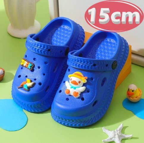サンダル キッズ アヒル ブルー 15㎝ 夏 海 リゾート n762拍卖