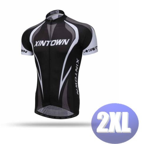 XINTOWN サイクリングウェア 半袖 2XLサイズ 自転車 ウェア サイクルジャージ 吸汗速乾防寒 新品 インポート品【n617-bk】拍卖