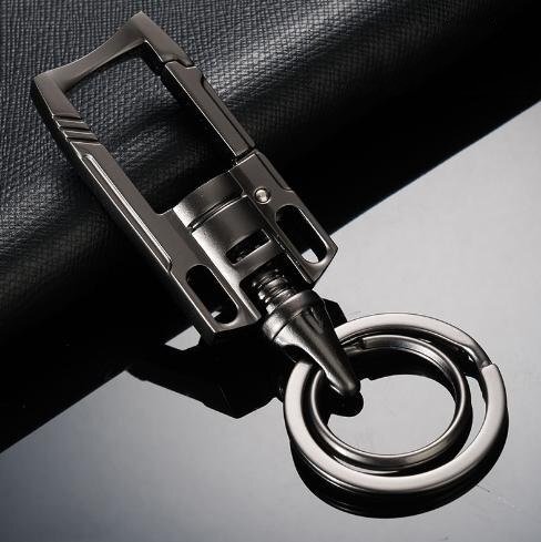 カラビナ 付き キーホルダー ブラック キーリング キーフック おしゃれ ビジネス 普段使い ☆n347拍卖
