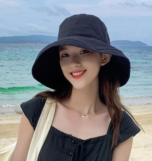 帽子 レディース ブラック UVカット 折りたたみ 大きいサイズ 風で飛ばない 紐付き 日よけ HAT 紫外線カット つば広拍卖