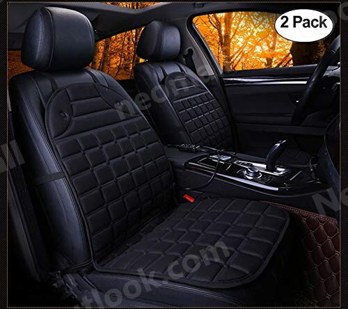 二段階温度切り替え シートヒーター ブラック【2枚セット】ホットカーシート 座席ヒートクッション 12V ポカポカ 運転席&助手席拍卖