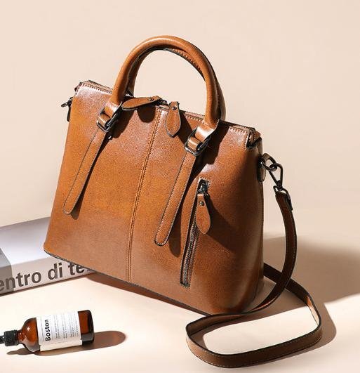 高品質 牛皮 ハンドバッグ ショルダーバッグ ブラウン レディース 女性 【n411】拍卖