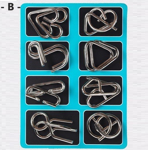 知恵の輪 8個セット ミステリーリング パズル チャイニーズリング 知育玩具 B拍卖