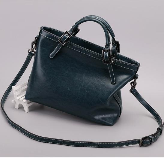 高品質 牛皮 ハンドバッグ ショルダーバッグ ブルー レディース 女性 【n415】拍卖