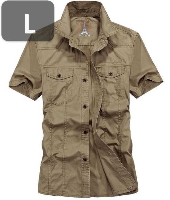 メンズ 半袖 シャツ カーキ L 半袖 シャツ 春夏【n191】拍卖