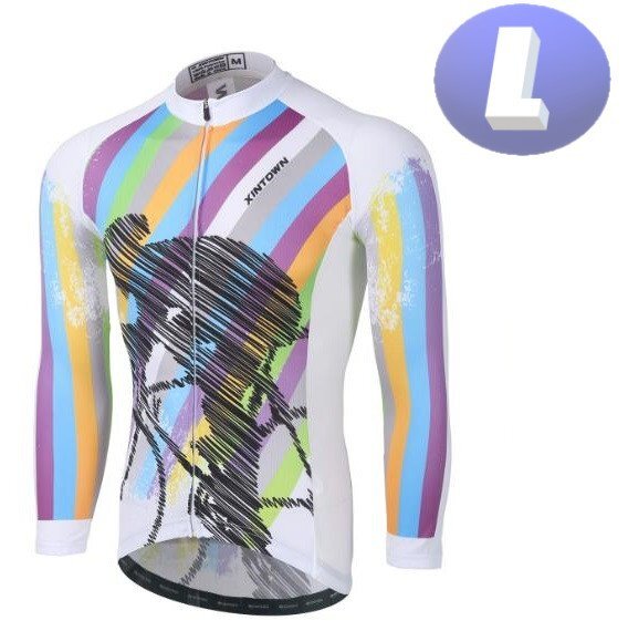 XINTOWN サイクリングウェア 長袖 Lサイズ 自転車 ウェア サイクルジャージ 吸汗速乾防寒 新品 インポート品【n636】拍卖