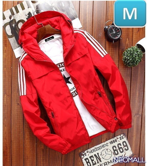 ☆ 【268】 ウィンドブレーカー フード付き レッド M メンズ ナイロン カモフラ 柄 アウトドア 防風 軽量 ジャケット拍卖