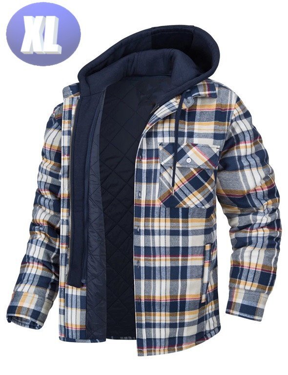チェックパーカー カラーB サイズXL アウター 暖か 防寒 n707拍卖