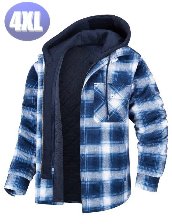 チェックパーカー カラーC サイズ4XL アウター 暖か 防寒 n707拍卖