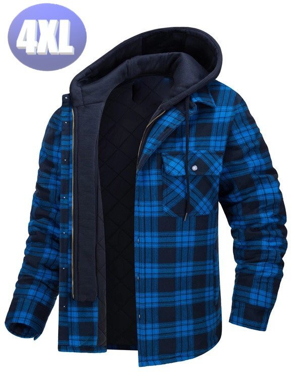 チェックパーカー カラーD サイズ4XL アウター 暖か 防寒 n707拍卖