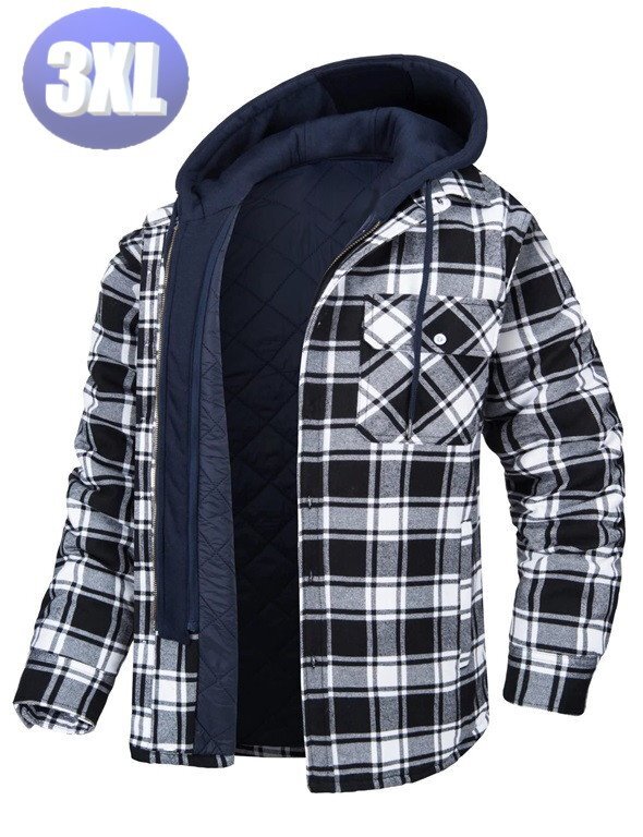 チェックパーカー カラーF サイズ3XL アウター 暖か 防寒 n707拍卖