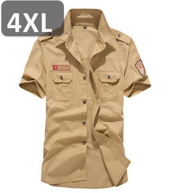 メンズ 半袖 シャツ カーキ 4XL 半袖 シャツ 春夏【n198】拍卖