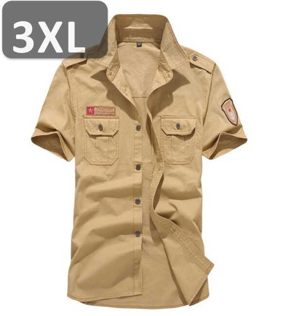 メンズ 半袖 シャツ カーキ 3XL 半袖 シャツ 春夏【n198】拍卖